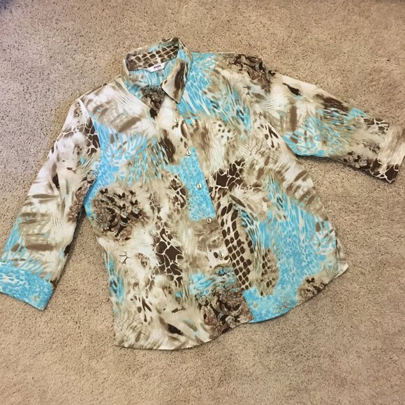 Eccentric Animal Print Button Down Dress Shirt - Picture 12 of 16